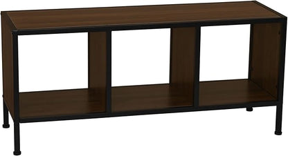 Household Essentials Jamestown Square Cubby TV Stand in Walnut Wood Grain by HouseholdEssentials
