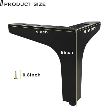 AODIOU Furniture Legs Metal feet: Couch Legs 6 Inch Sofa Cabinet Legs - Image 2