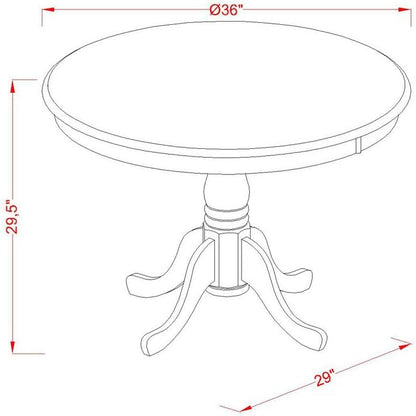East West Furniture ANVA3-BLK-W 3 Piece Kitchen Table Set - Image 11