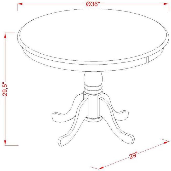 East West Furniture ANVA5-OAK-C 5 Piece Dining Room Furniture Set Includes a - Image 3