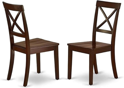 East West Furniture DLBO3-MAH-W 3 Piece Modern Dining Table Set Contains a - Image 4