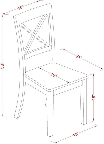 East West Furniture BOC-BLK-W Boston Dining Room Chairs - Image 3