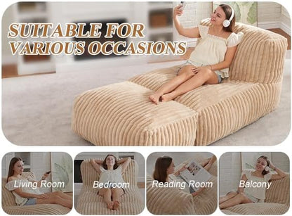 Hobestluk Big Bean Bag Lounger Chairs Large Beanbag Chair - Image 5