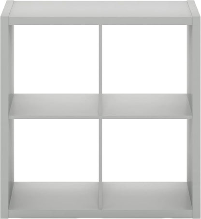 Furinno Cubicle Open Back Decorative Cube Storage Organizer, Light Grey - Image 9