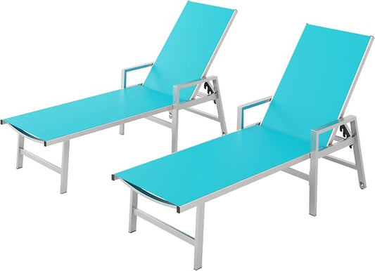 Patio Chaise Lounge Chair Outdoor Set of 2 by Vexwalx
