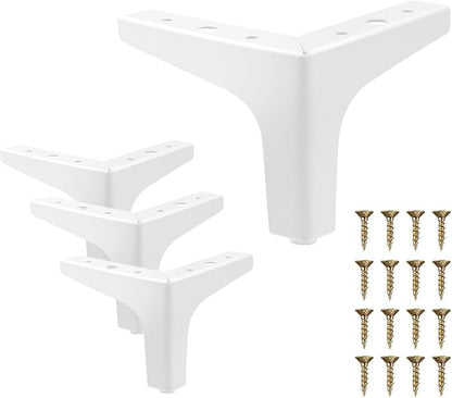 AODIOU Furniture Legs White Replacement Feet: Sofa Legs 4 Inch European Style by AODIOU