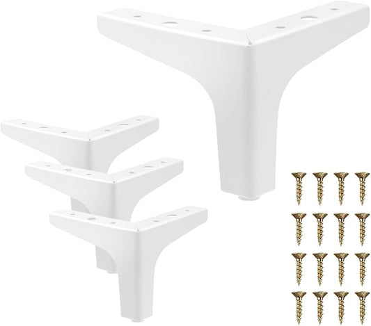 AODIOU Furniture Legs White Replacement Feet: Sofa Legs 4 Inch European Style by AODIOU