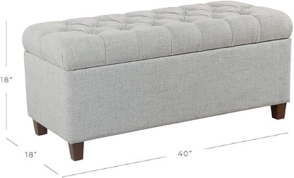 Homepop Home Decor Tufted Ainsley Button Storage Ottoman Bench - Image 3