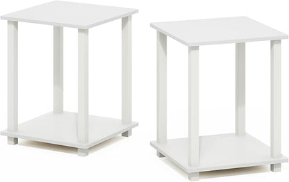 Furinno Simplistic Side Table Set of 2, 2-Tier Square Modern End Table - Image 6