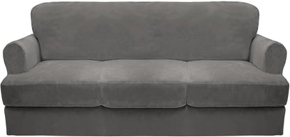 CUCRAF Cushion Sofa Cover 4 Piece Slipcovers, Soft Thick Velvet Couch Cover by CUCRAF