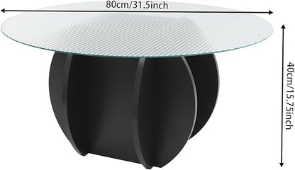 Round Glass Coffee Table for Living Room - Image 3