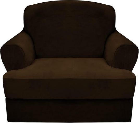 CUCRAF T Cushion Sofa Cover 2 Piece Armchair Slipcovers, Soft Thick Velvet by CUCRAF