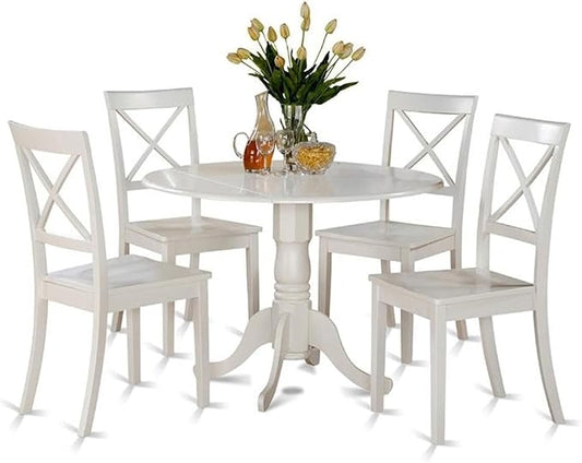 East West Furniture DLBO5-WHI-W 5 Piece Kitchen Table Set by EastWestFurniture