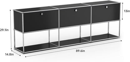 Modern Storage Cabinet Black G Versatile Free-Standing Organizer - Image 3