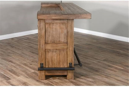 Pemberly Row 80" Farmhouse Wood Home Bar Unit, Stemware Rack, Wine Storage - Image 10