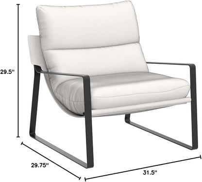 LukeAlon Modern Linen Accent Armchair, Upholstered Soft Living Room Chair - Image 2
