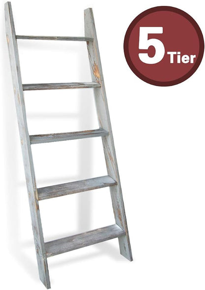 Honest Blanket Ladders for The Living Room, 5-Tier Blanket Holder, Wall-Leaning - Image 4