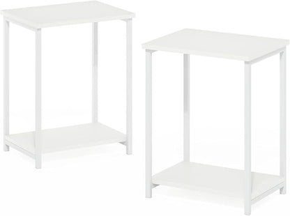 Furinno Simplistic Side Table Set of 2, 2-Tier Modern Metal Frame End Table - Image 5