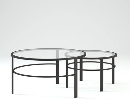 Henn&Hart Round Nested Coffee Table in Blackened Bronze, Coffee Table coffee - Image 9