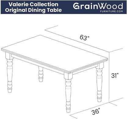 Grain Wood Furniture Valerie Original Solid Wood 63" Dining Table - Image 7