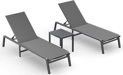 Ciokea Aluminum Foldable Lounge Chairs Set of 2 by CIOKEA