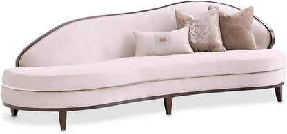 MICHAEL AMINI Camellia Field Asymmetrical Velvet Sofa in Porcini/Warm Pecan - Image 2
