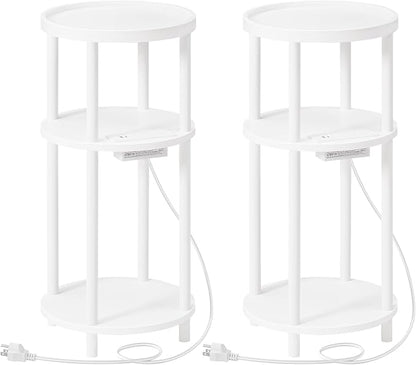 HOOBRO Set of 2 Small Round Side Tables by HOOBRO