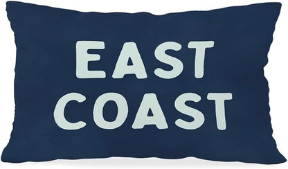 Coastal Throw Pillow Cover 12x20, Trendy Retro Dorm by Unknown