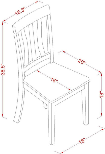 East West Furniture ANC-BLK-W Antique Kitchen Dining Chairs - Image 3