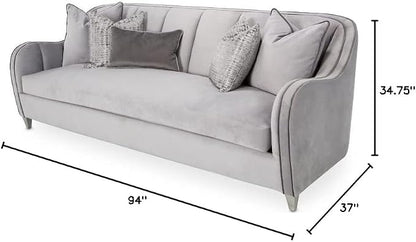 MICHAEL AMINI Roxbury Park 94" W Velvet Sofa in Steel Gray/Slate - Image 3