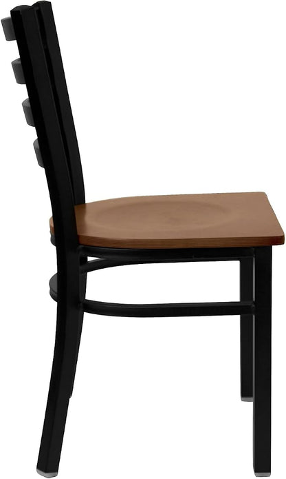 Flash Furniture HERCULES Series Black Ladder Back Metal Restaurant Chair - Image 7