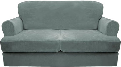 CUCRAF T Cushion Sofa Cover 3 Piece Loveseat Slipcovers, Soft Thick Velvet by CUCRAF