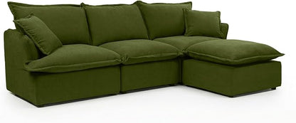2 Seat with Ottoman L Shape Modular Sectional Couch Sofa - Image 9