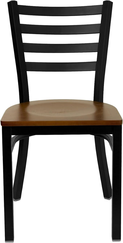 Flash Furniture HERCULES Series Black Ladder Back Metal Restaurant Chair - Image 8