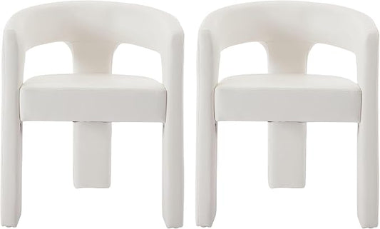 VESCASA Faux Leather Barrel Dining Chair by VESCASA