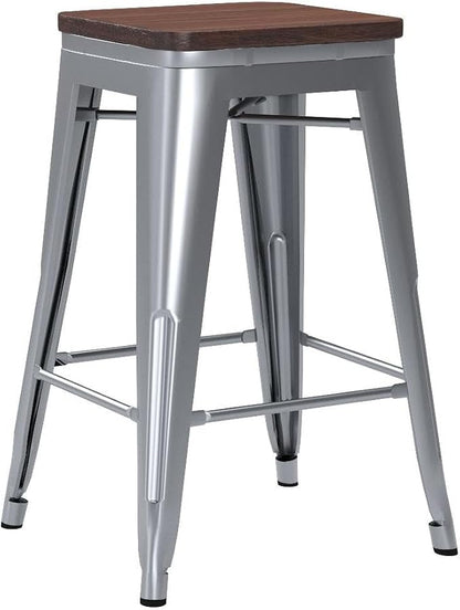 HAOBO Home 26" Backless Metal Counter Stool Height Bar Stools, Barstools - Image 5