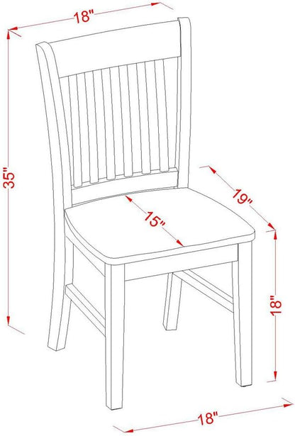 East West Furniture NDNO3-LWH-W 3 Piece Dining Room Table Set Contains a - Image 9