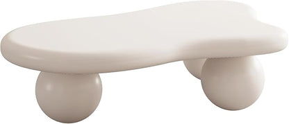 40" Cloud Coffee Table with 3 Ball Legs, Modern Irregular Center Table - Image 8