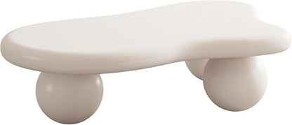 47.2” Cloud Coffee Table with 3 Ball Legs, Modern Irregular Center Table - Image 7