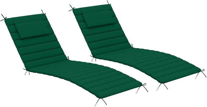 Sundale Outdoor Olefin Quilted Lounge Cushion Set of 2, Patio Foldable Chaise by SundaleOutdoor