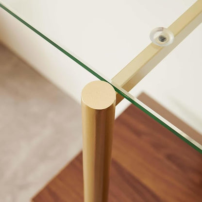 LumFurn Glass Console Table for Living Room, Foyer & Entrance, 2-Tiers - Image 7
