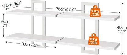 HOOBRO Floating Shelves, 15 Inch Wall Shelf Set of 2, Wall Mounted Storage - Image 2