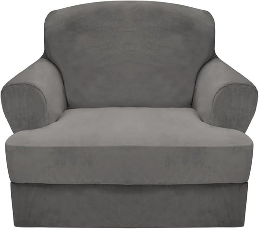CUCRAF T Cushion Sofa Cover 2 Piece Armchair Slipcovers, Soft Thick Velvet by CUCRAF