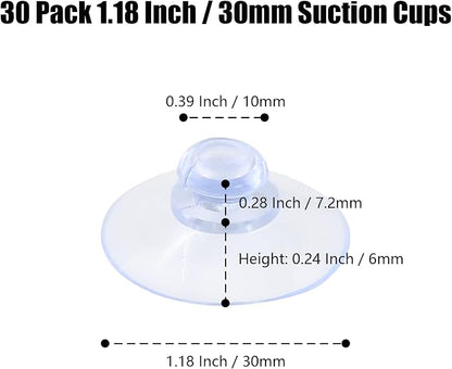 30 Pack Clear PVC Plastic Suction Cups, Anti-Collision, Transparent, Without - Image 4