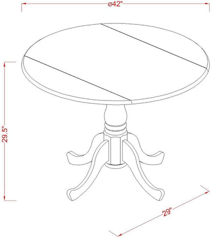 East West Furniture DLBO5-BLK-W 5 Piece Dinette Set - Image 4