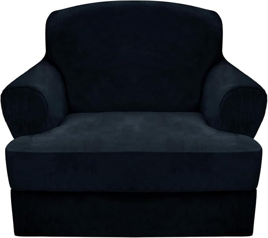 CUCRAF T Cushion Sofa Cover 2 Piece Armchair Slipcovers, Soft Thick Velvet by CUCRAF