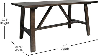 Flash Furniture Eli Farmhouse Trestle Coffee Table, Rustic Solid Wood Coffee - Image 3