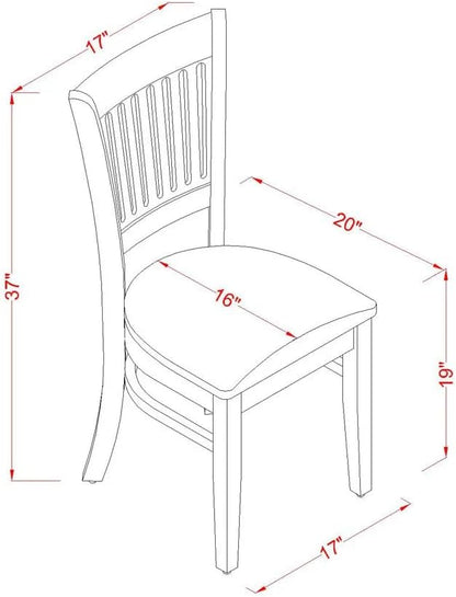 East West Furniture NDVA3-LWH-C 3 Piece Kitchen Table & Chairs Set Contains a - Image 14