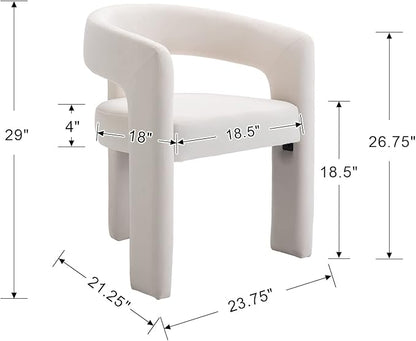 BESTANO Set of 6 Modern Velvet Fabric Upholstered Dining Chairs - Image 3