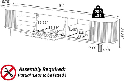 POVISON Fully-Assembled Mid Century Modern TV Stand - Image 4